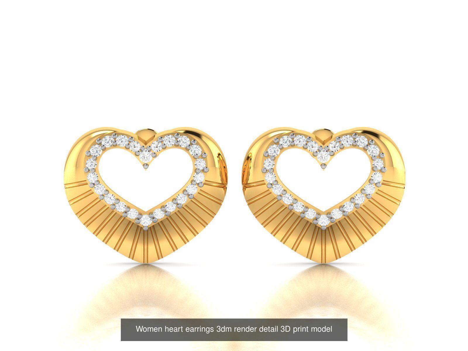 201 Love valentine ring earrings pendant 3dm render details 3D Model Collection_201