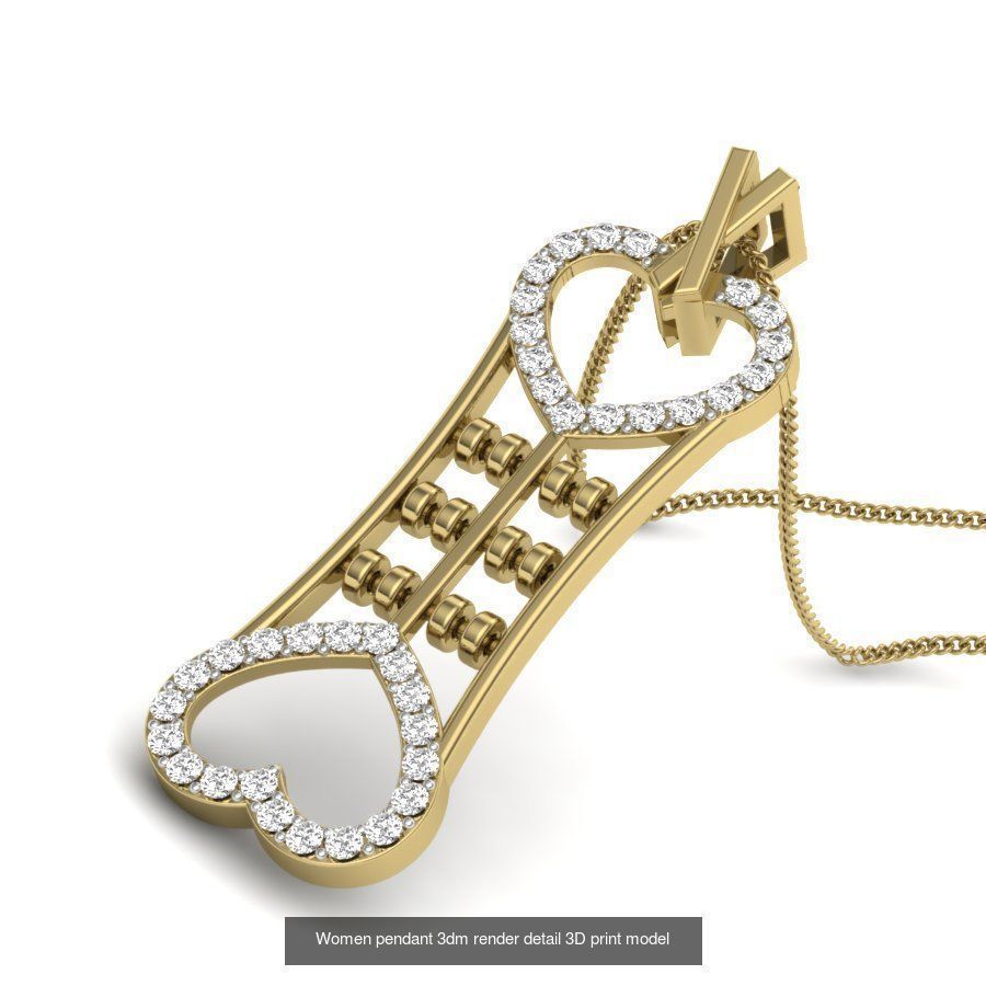 201 Love valentine ring earrings pendant 3dm render details 3D Model Collection_62