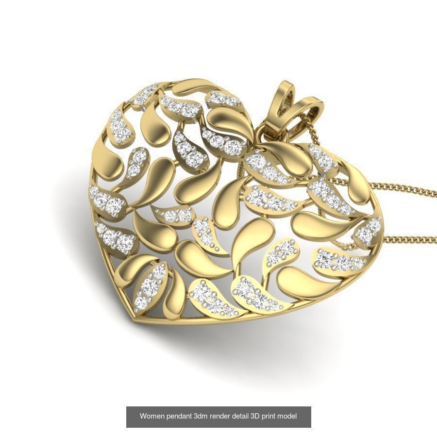 201 Love valentine ring earrings pendant 3dm render details 3D Model Collection_65