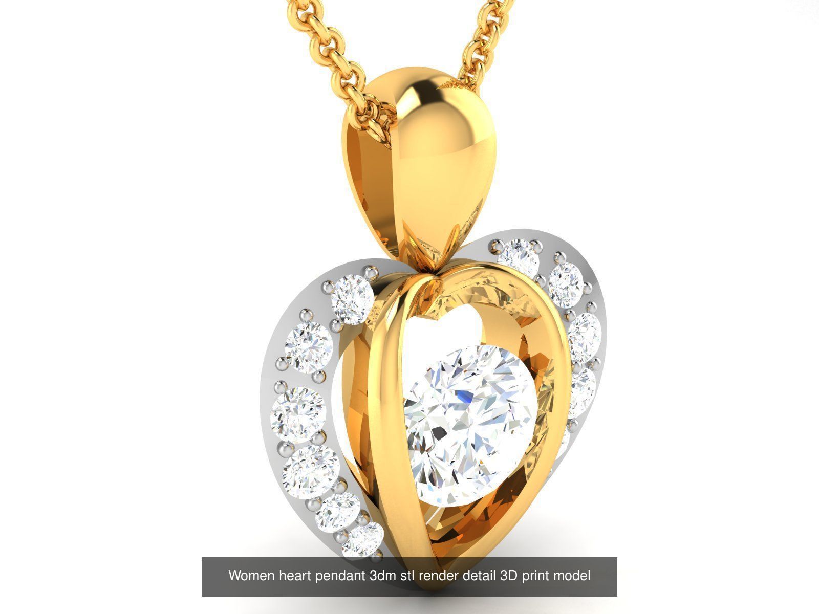 201 Love valentine ring earrings pendant 3dm render details 3D Model Collection_28
