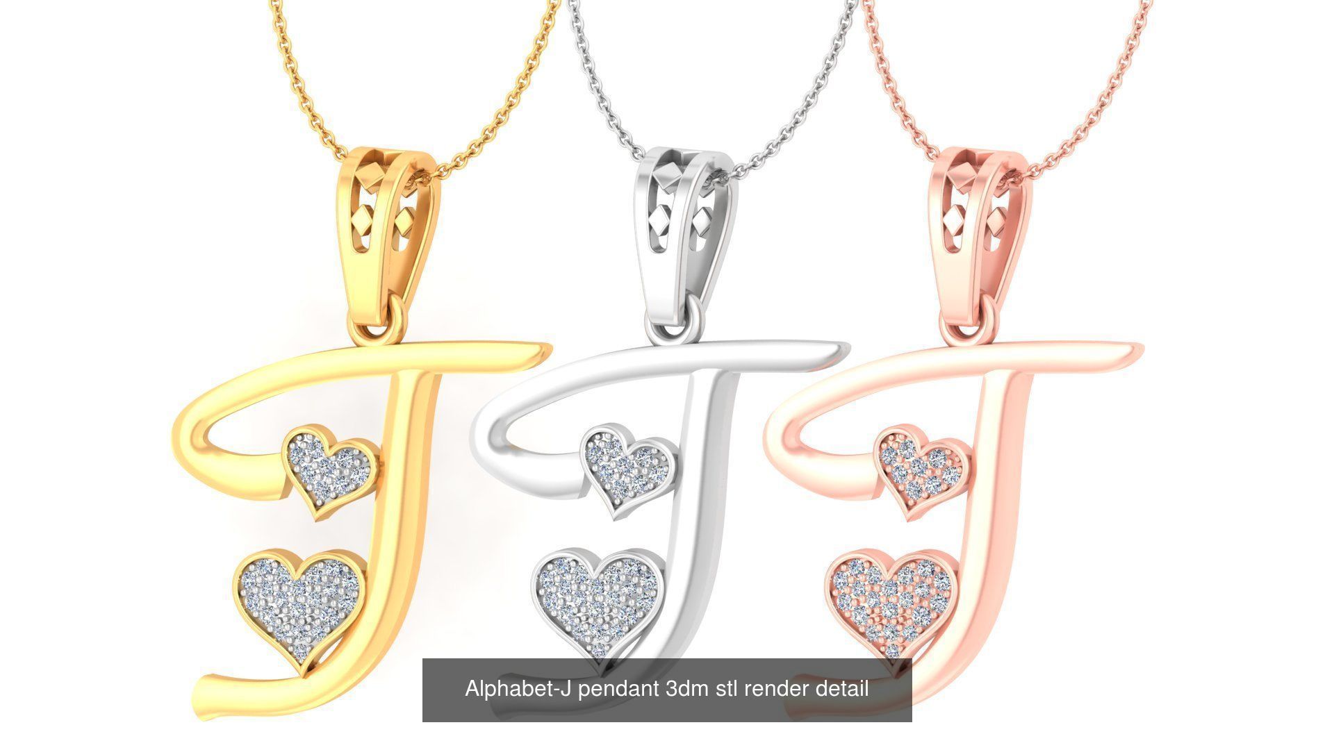 201 Love valentine ring earrings pendant 3dm render details 3D Model Collection_135