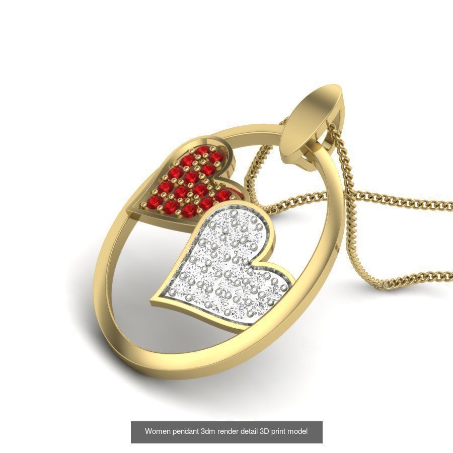 201 Love valentine ring earrings pendant 3dm render details 3D Model Collection_60