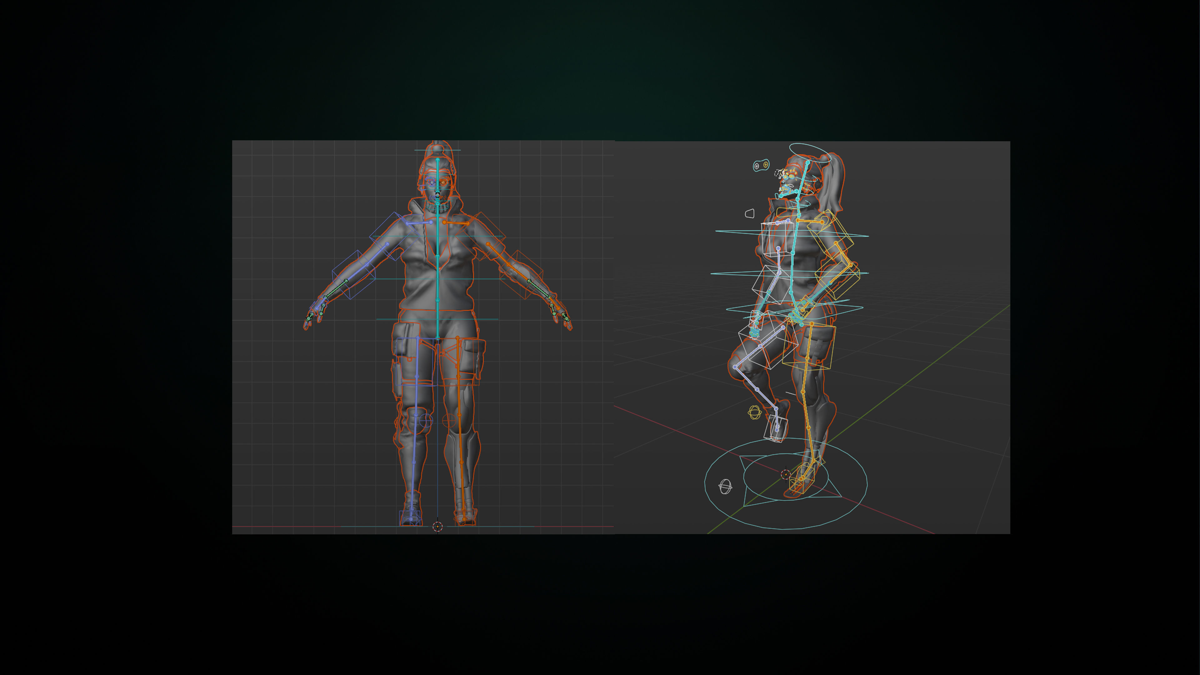 Cyberpunk Girl gameready Low-poly 3D model_9