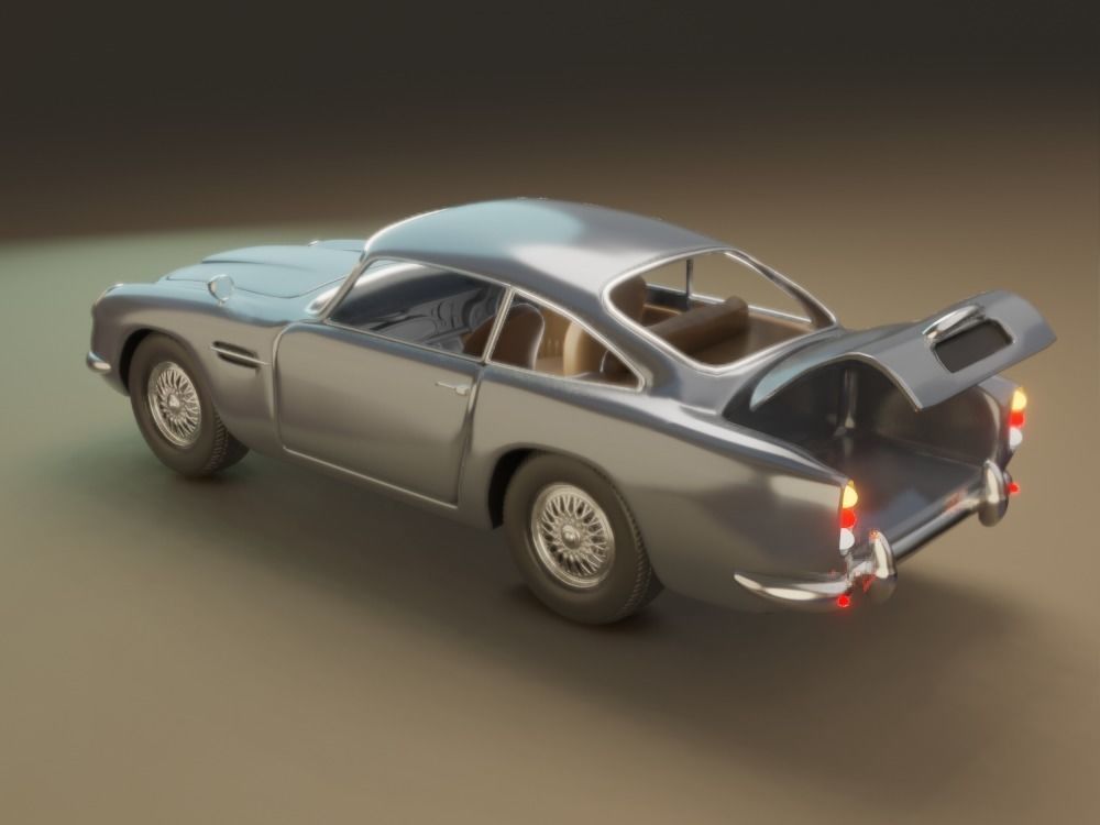 Aston Martin DB5 Car 3D model rigged 3D model_5