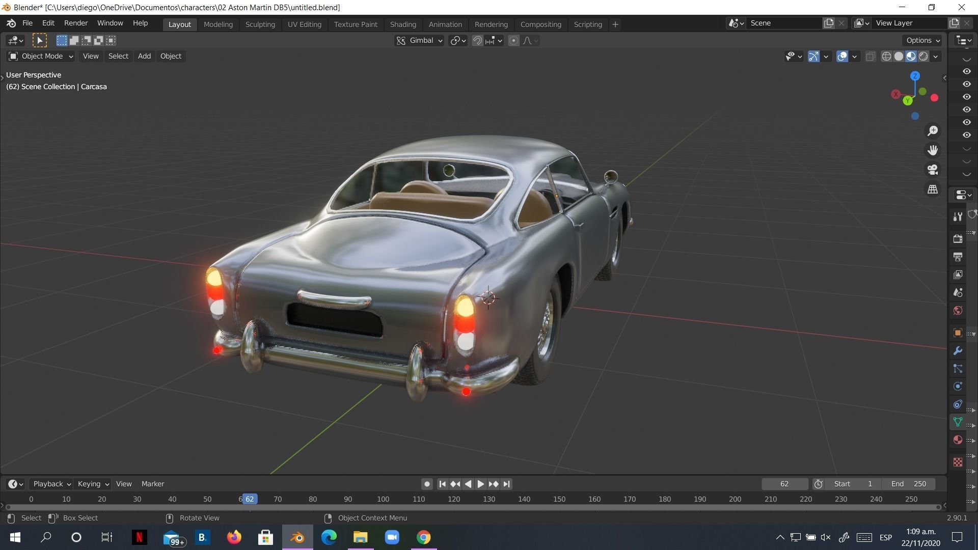 Aston Martin DB5 Car 3D model rigged 3D model_20