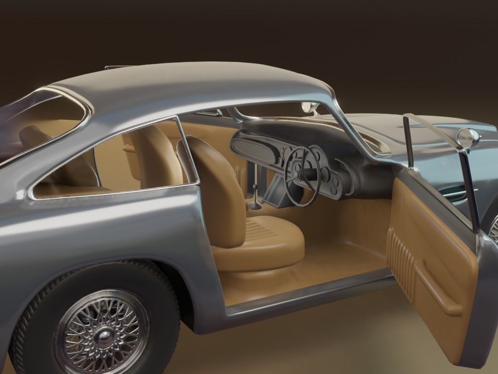 Aston Martin DB5 Car 3D model rigged 3D model_7