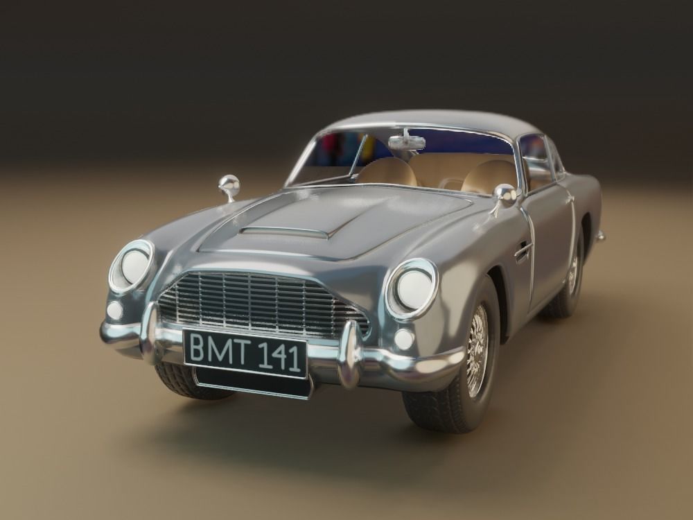 Aston Martin DB5 Car 3D model rigged 3D model_37