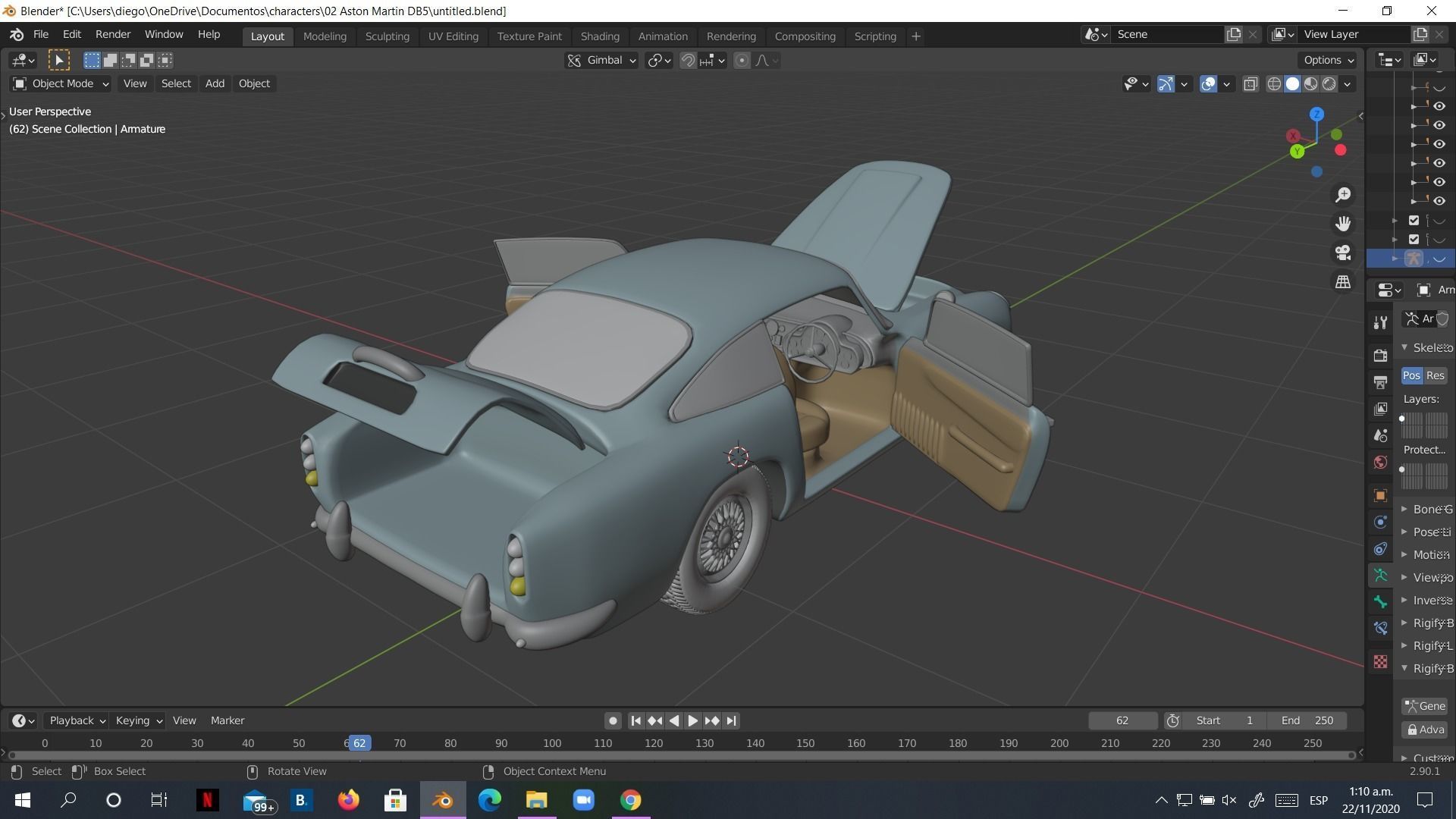 Aston Martin DB5 Car 3D model rigged 3D model_34