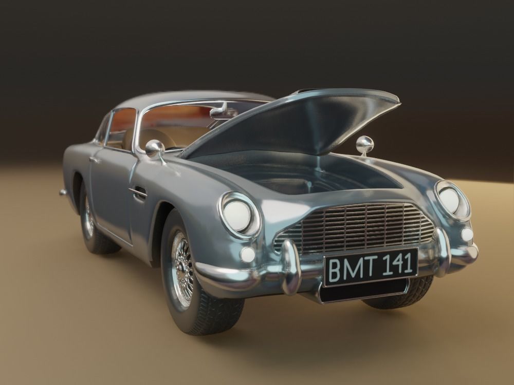 Aston Martin DB5 Car 3D model rigged 3D model_3
