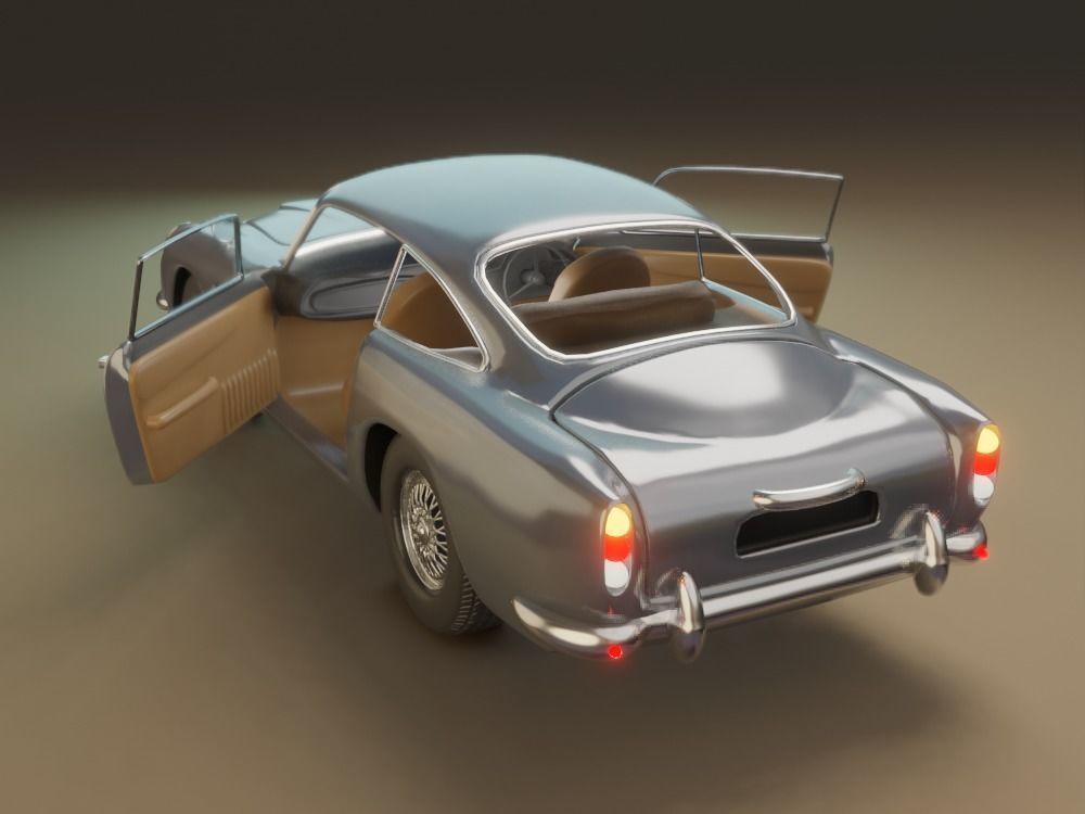 Aston Martin DB5 Car 3D model rigged 3D model_4