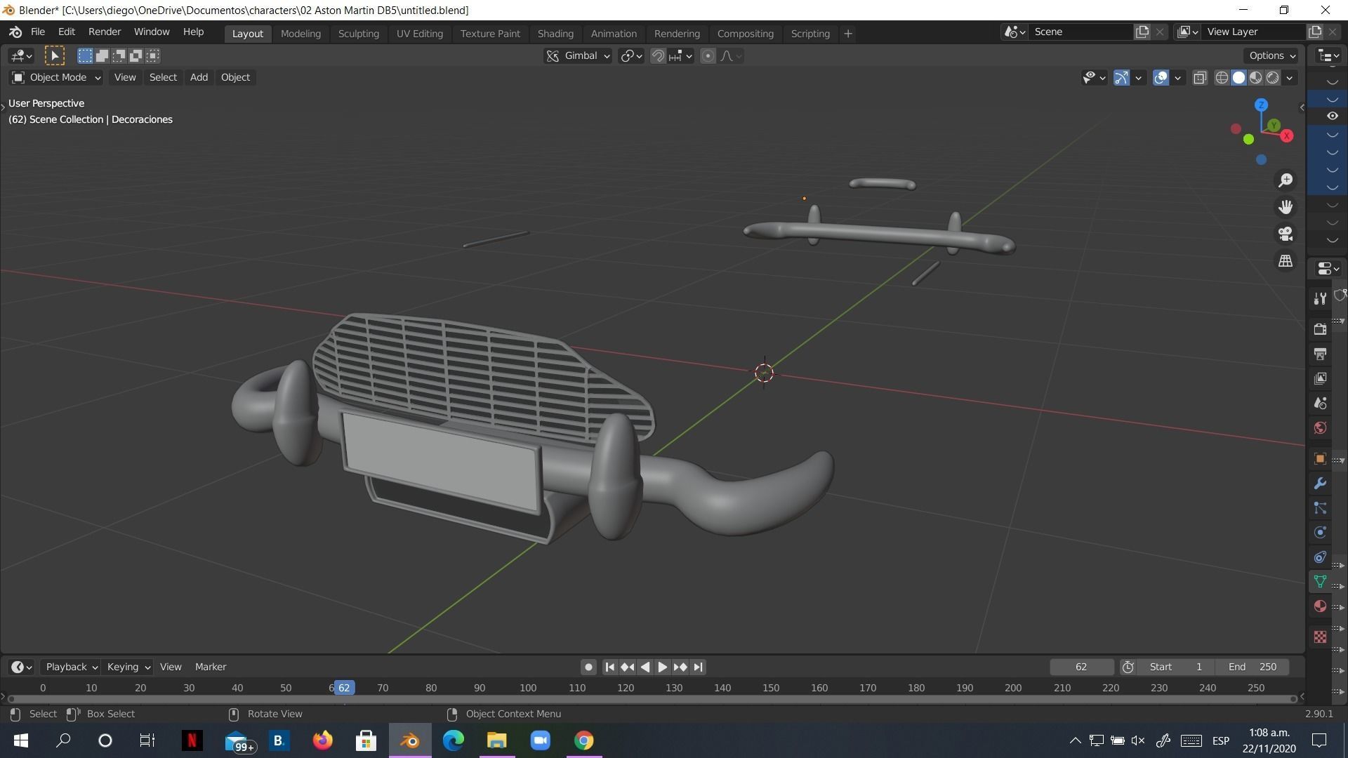 Aston Martin DB5 Car 3D model rigged 3D model_22