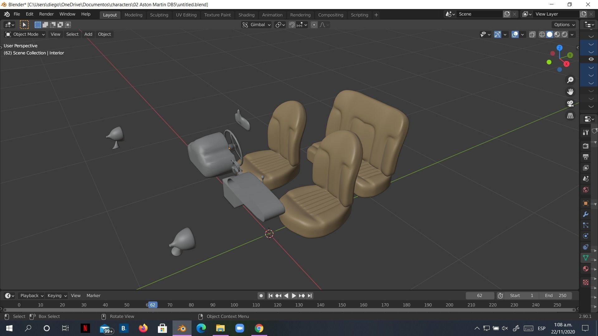 Aston Martin DB5 Car 3D model rigged 3D model_32