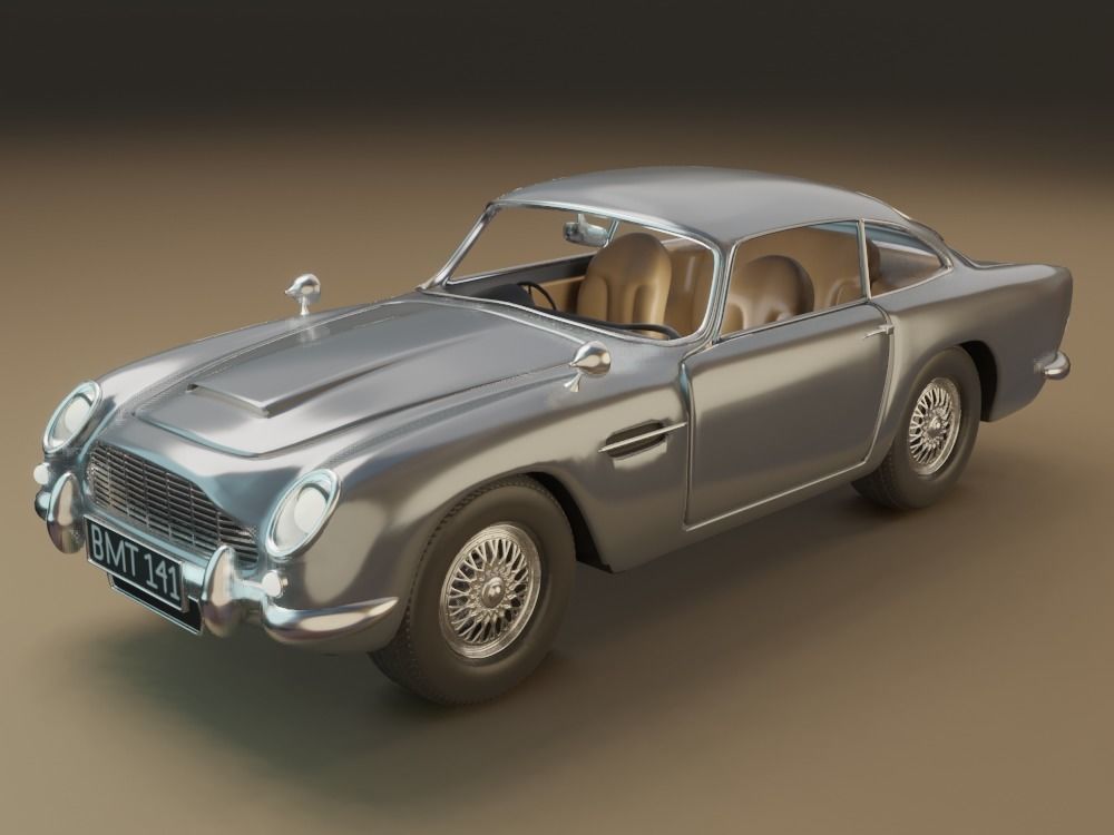 Aston Martin DB5 Car 3D model rigged 3D model_1