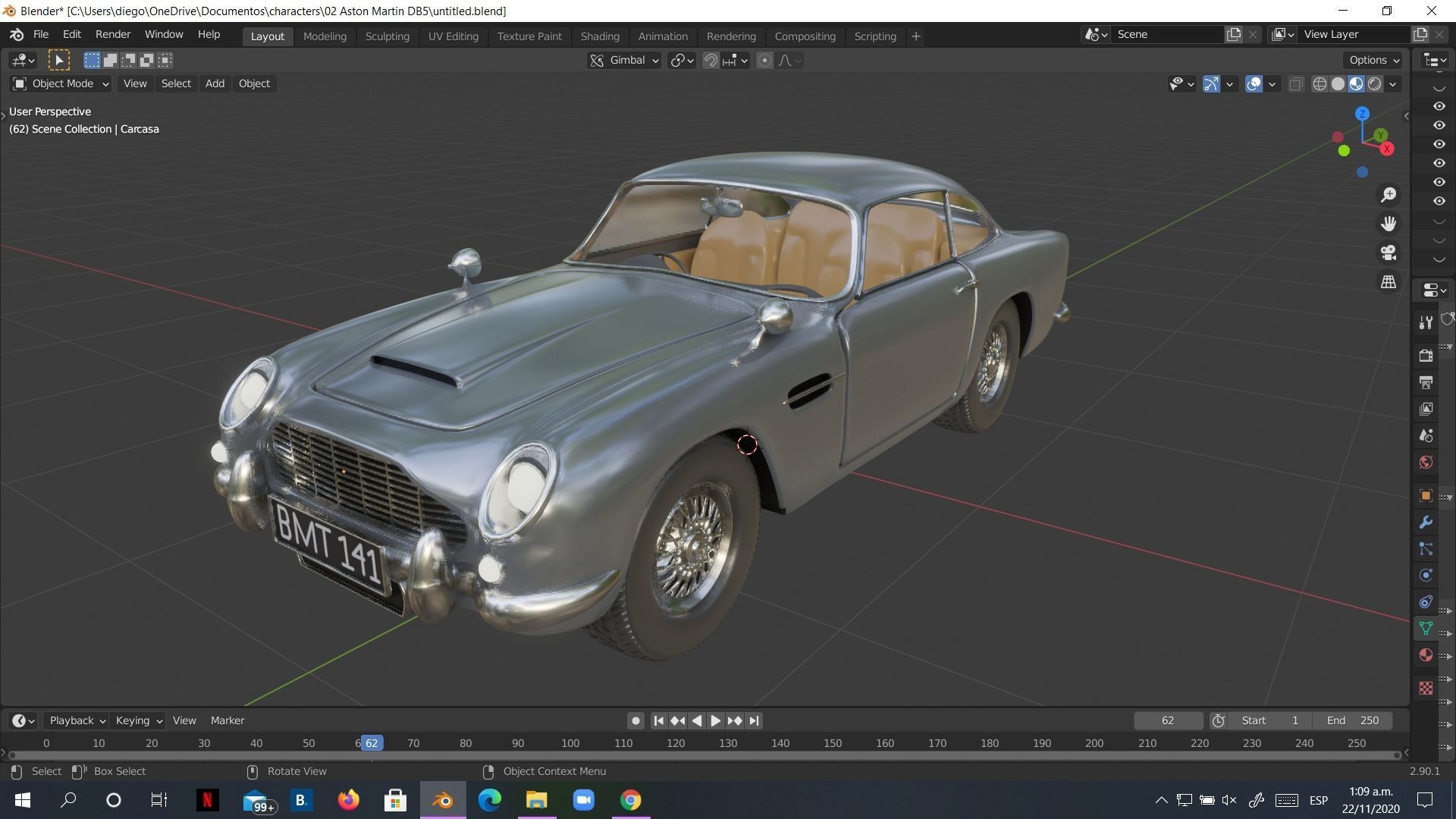 Aston Martin DB5 Car 3D model rigged 3D model_26