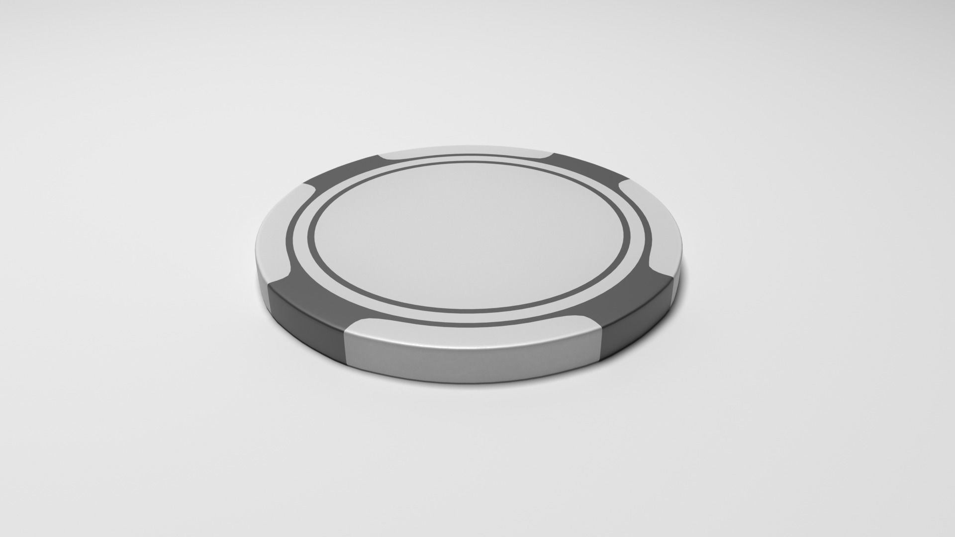 Poker Chips Black and White 3D model_4