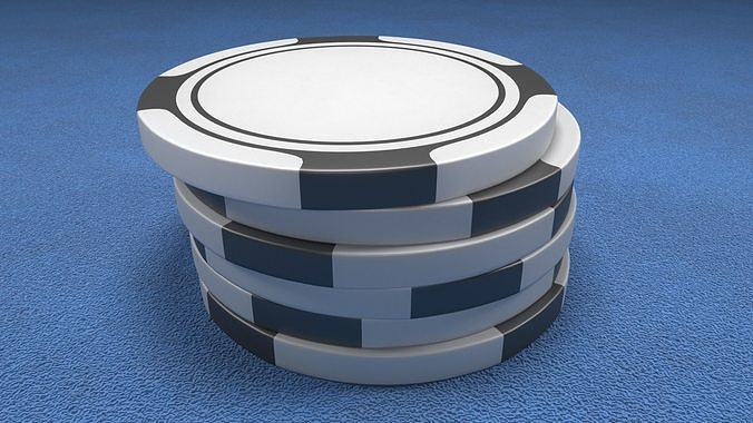 Poker Chips Black and White 3D model