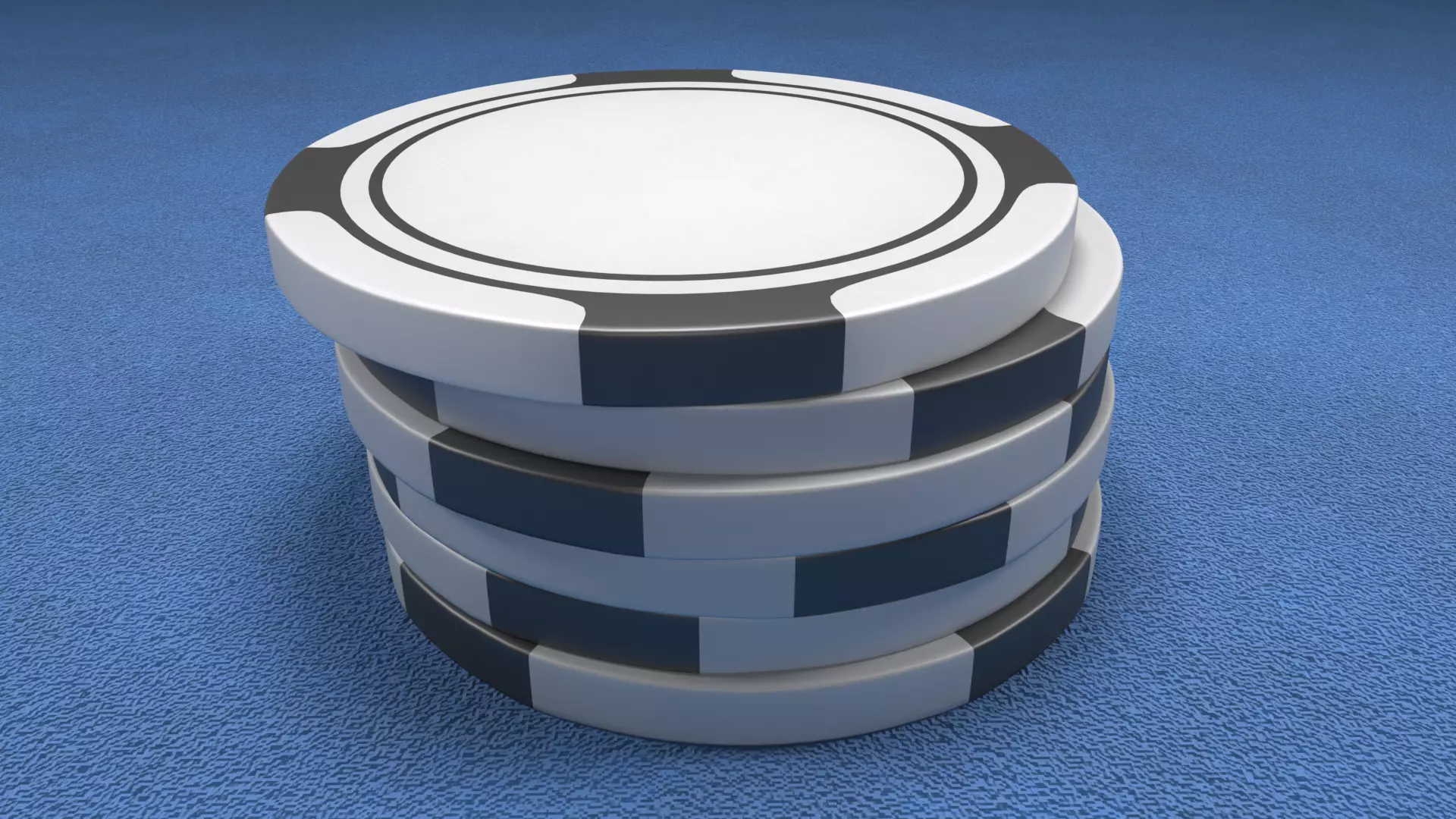 Poker Chips Black and White 3D model_0