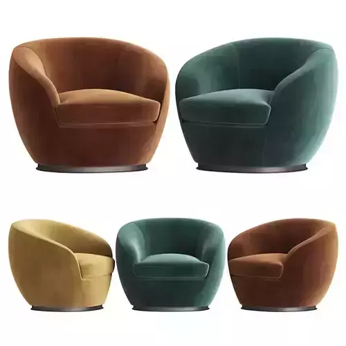Luxury Italian Designer Velvet Swivel Armchair