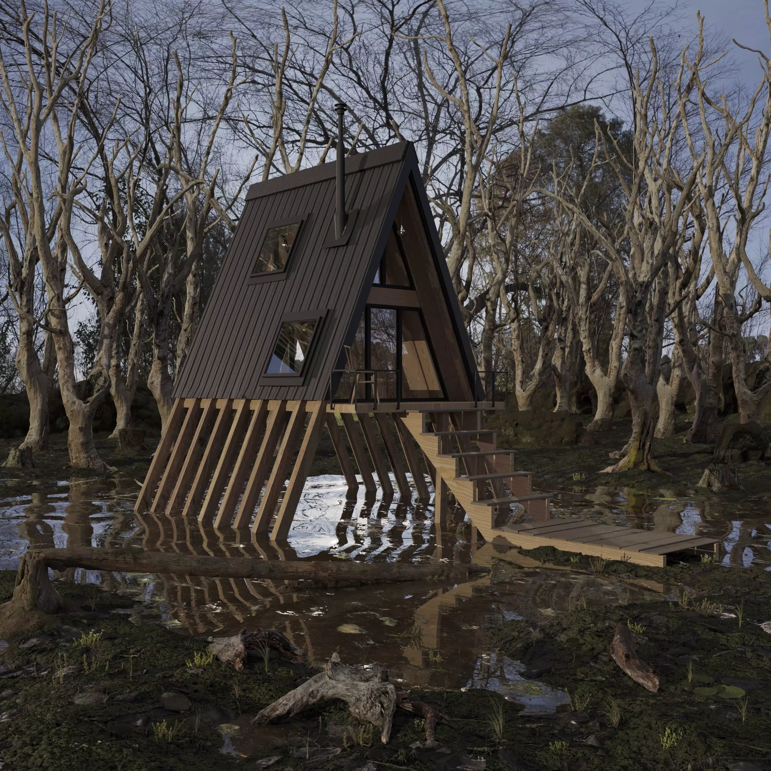 WETLAND CABIN 3D model_0