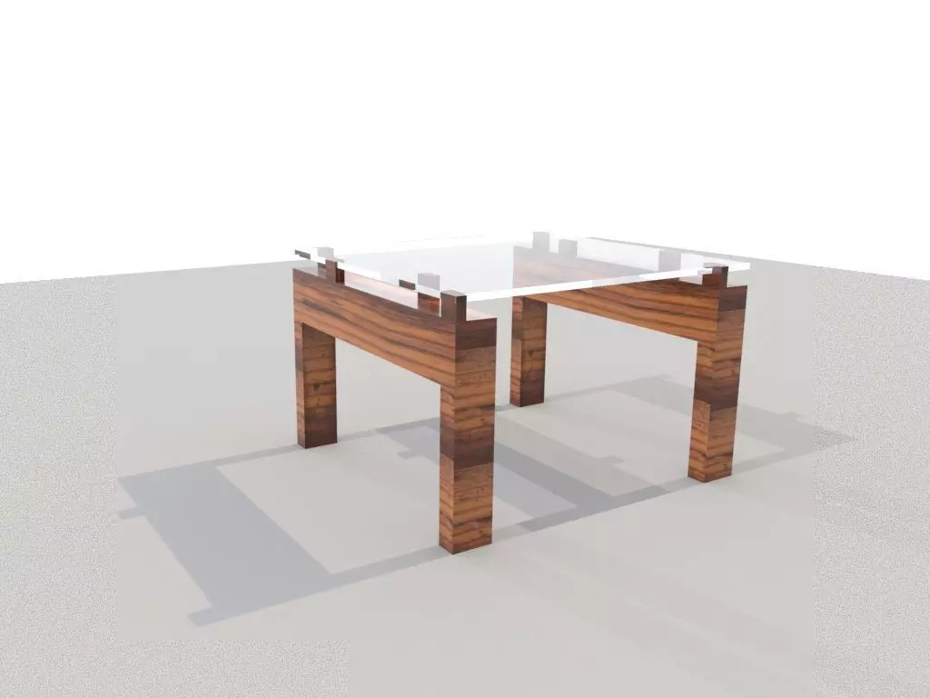 Tea Table Low-poly 3D model