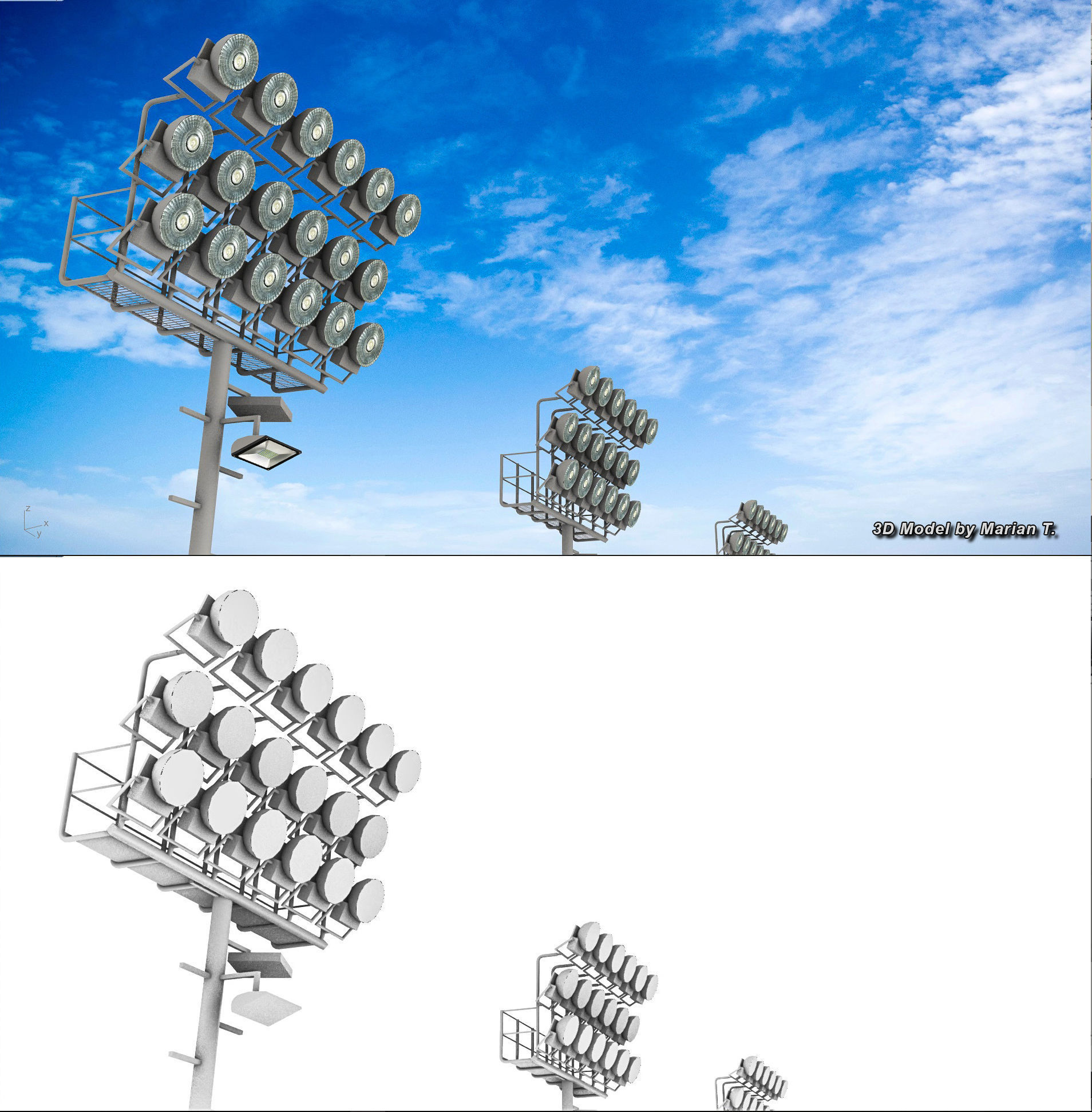 Jordan-Hare Stadium Low-poly 3D model_34