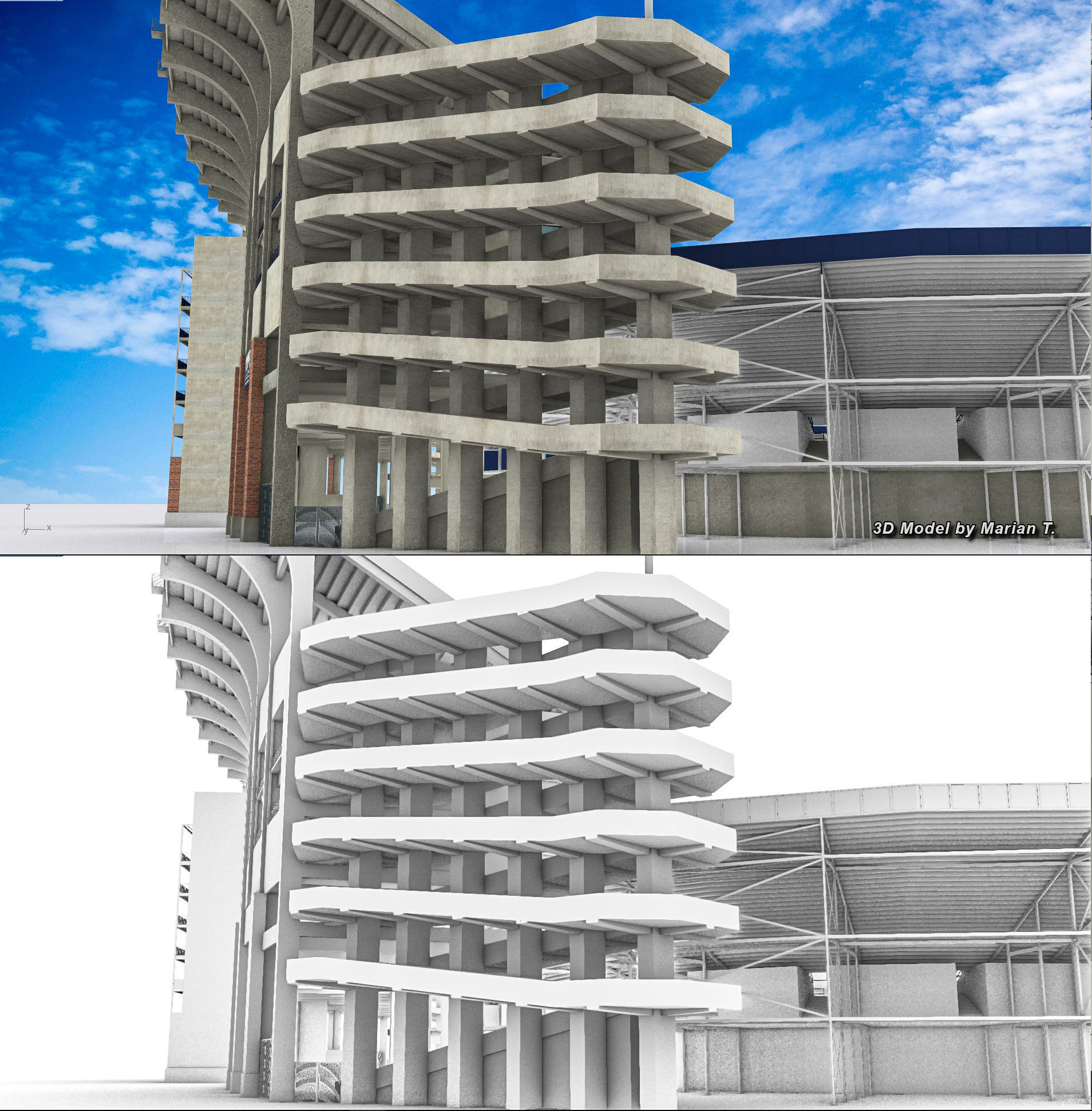 Jordan-Hare Stadium Low-poly 3D model_28