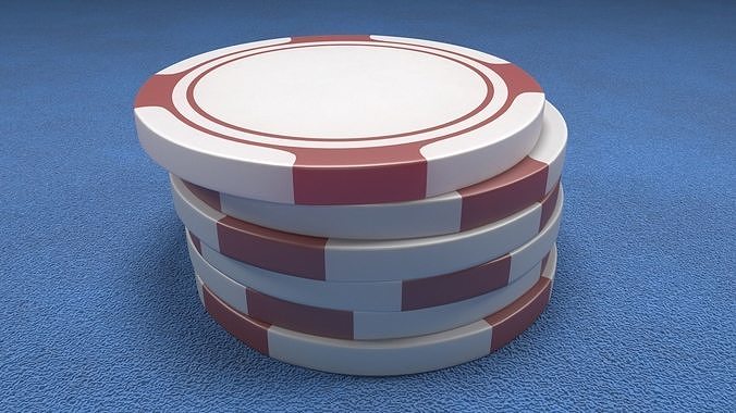 Poker Chips Red and White 3D model