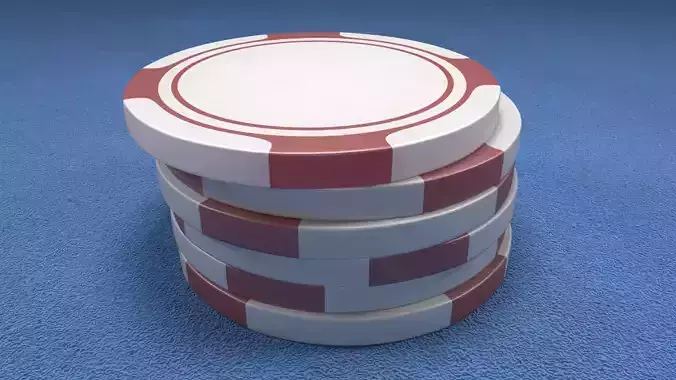 Poker Chips Red and White 3D model