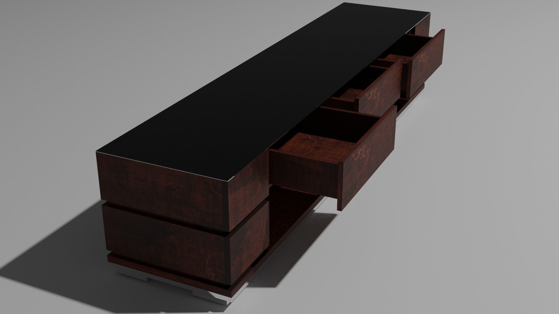 Modern Sideboard Low-poly 3D model_4