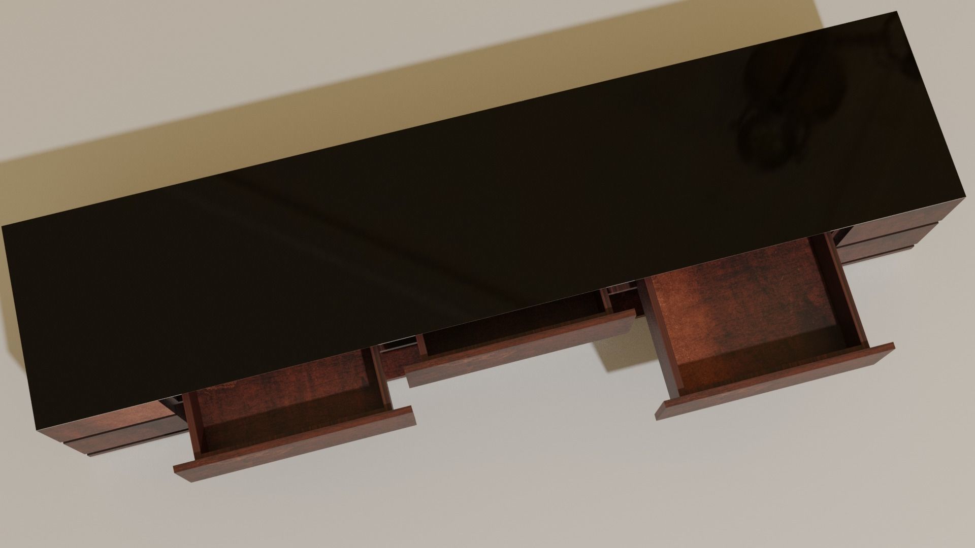 Modern Sideboard Low-poly 3D model_5