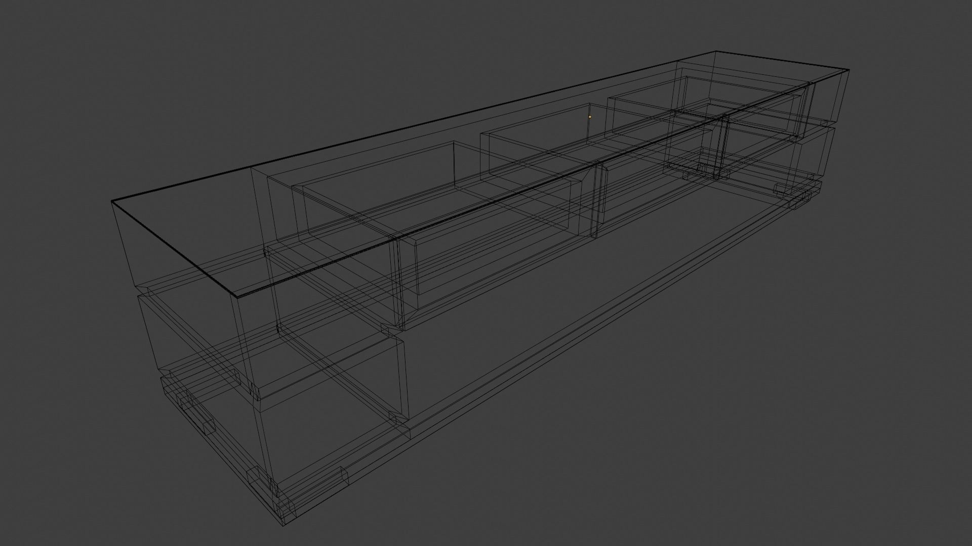 Modern Sideboard Low-poly 3D model_6