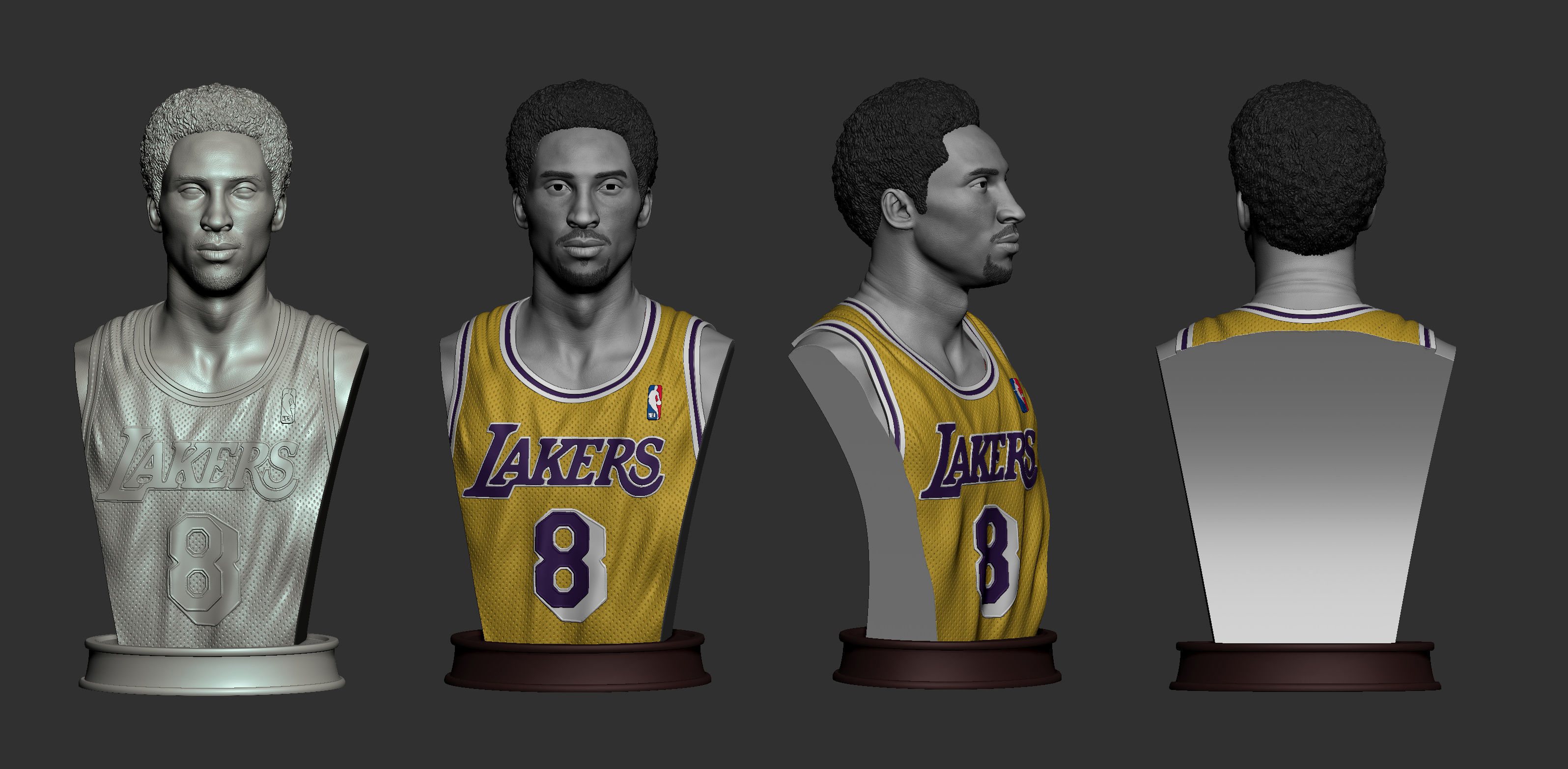 Kobe Bryant Bust 3D print model_5