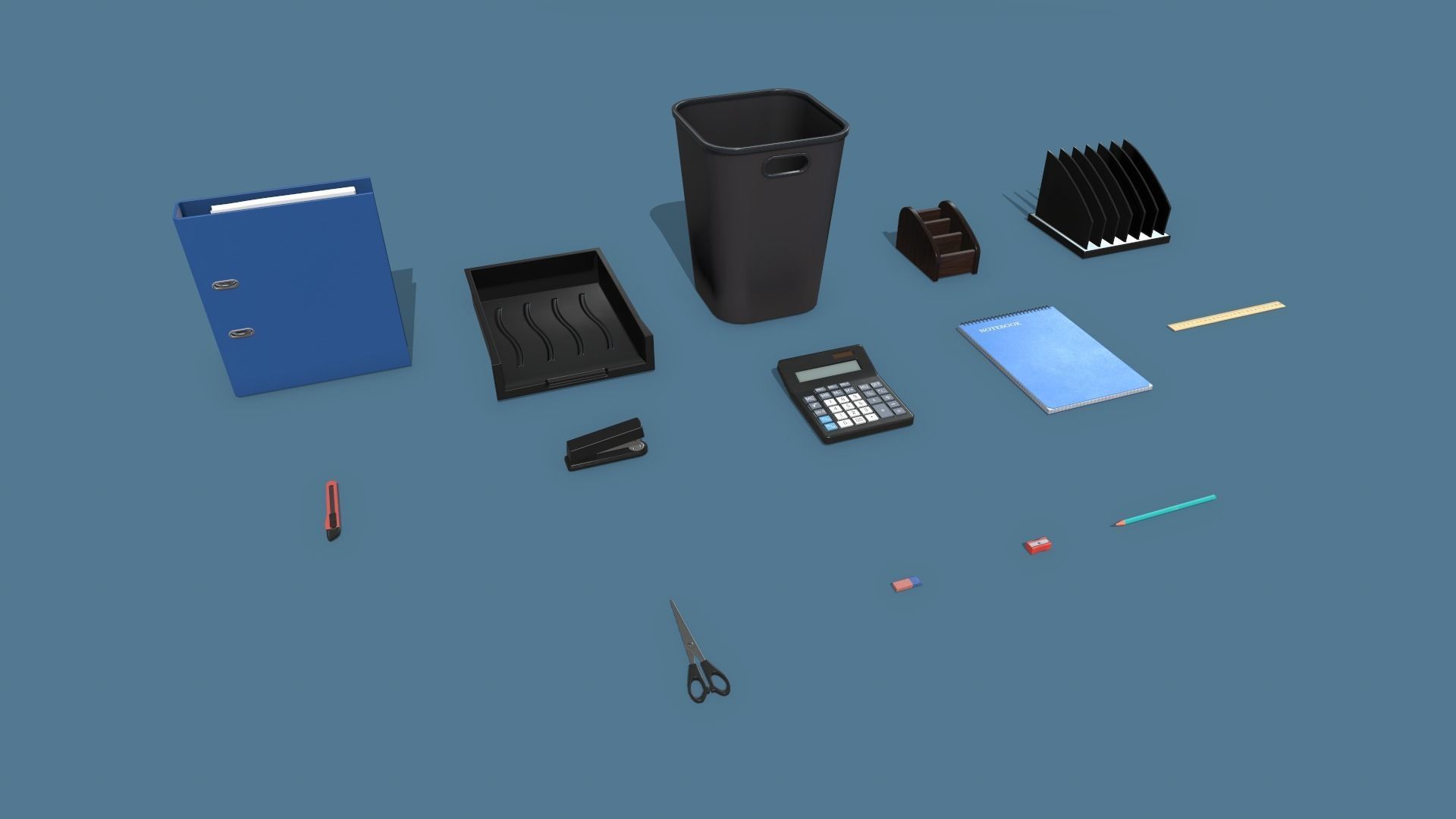 Office Supplies Low-poly 3D model_7