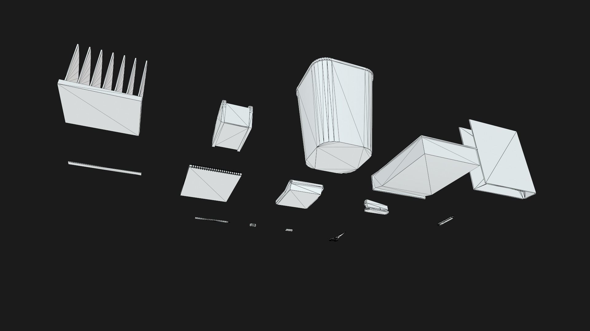 Office Supplies Low-poly 3D model_11