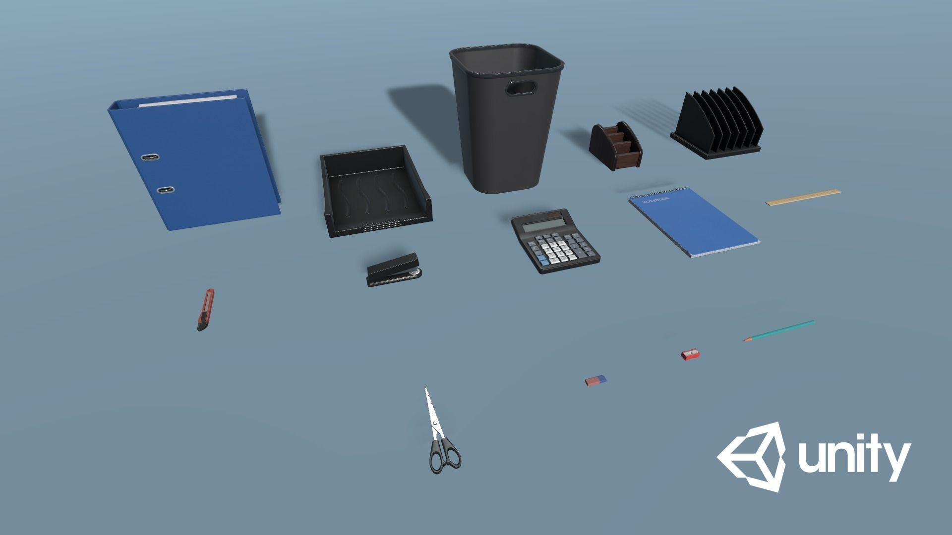 Office Supplies Low-poly 3D model_13