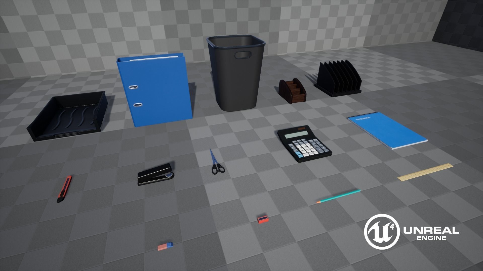 Office Supplies Low-poly 3D model_14