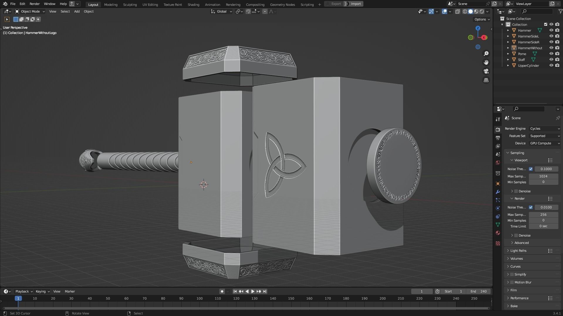 Thor Hammer Mjolnir for Cosplay 3D print model_18