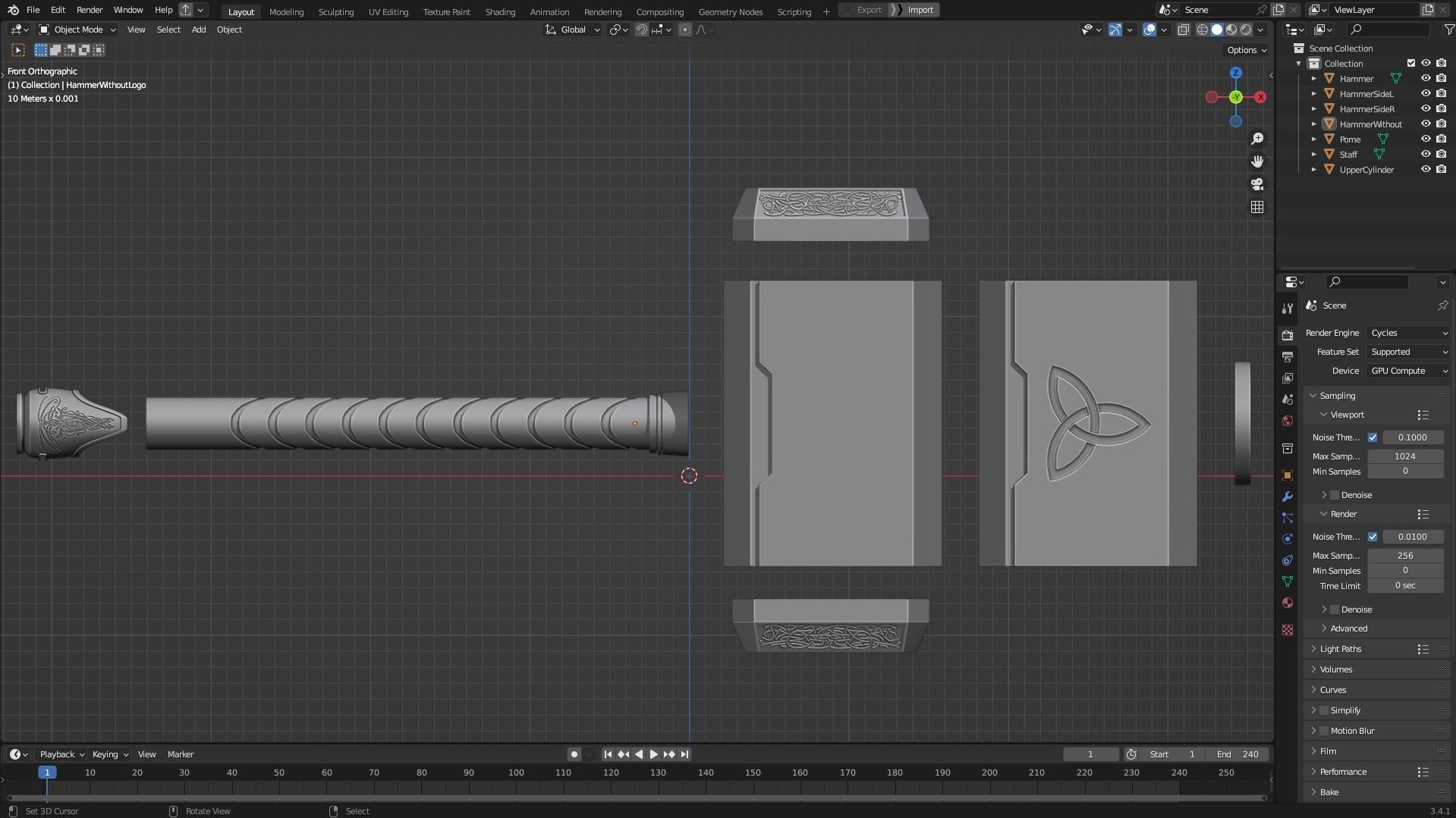 Thor Hammer Mjolnir for Cosplay 3D print model_20