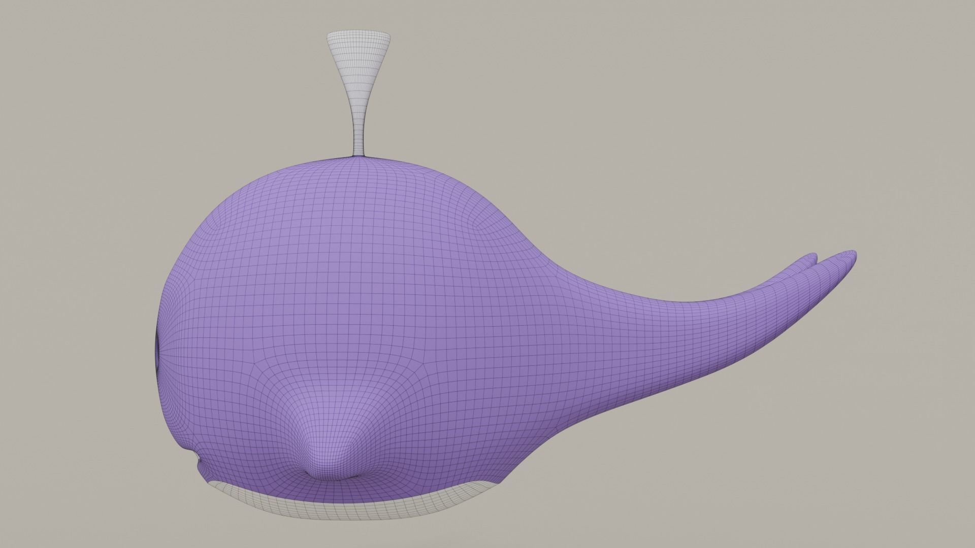 Cartoon Whale Toy 3D model_10