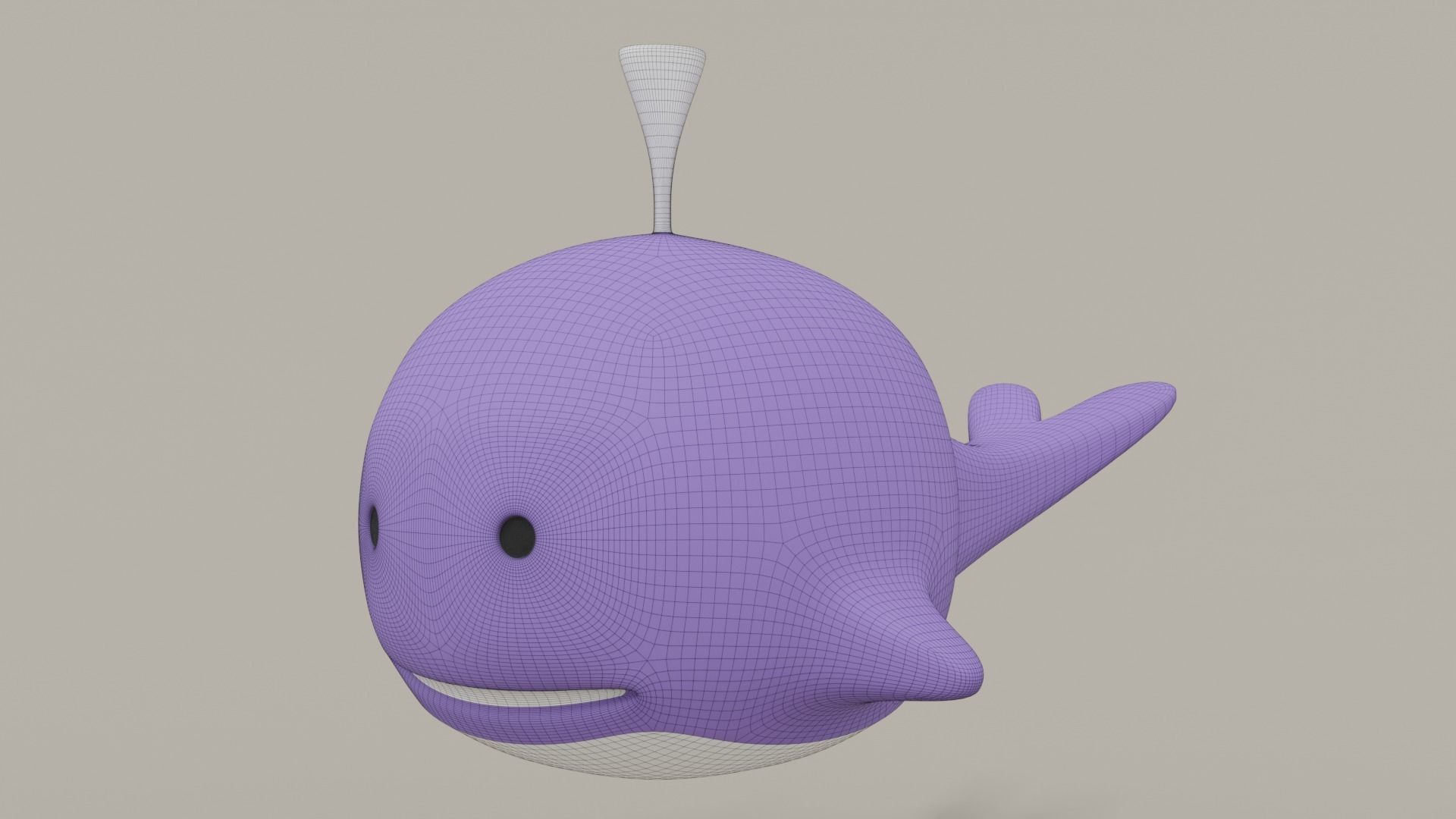 Cartoon Whale Toy 3D model_9