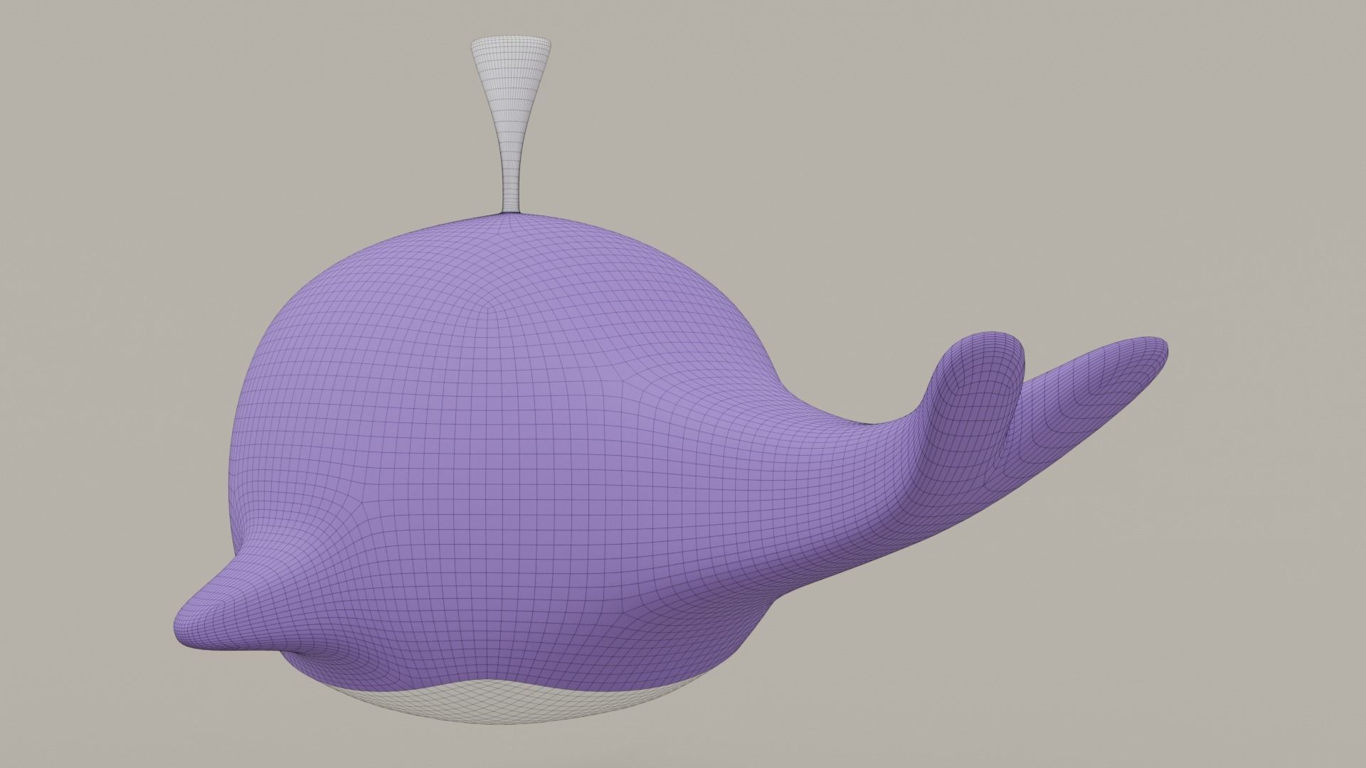 Cartoon Whale Toy 3D model_11