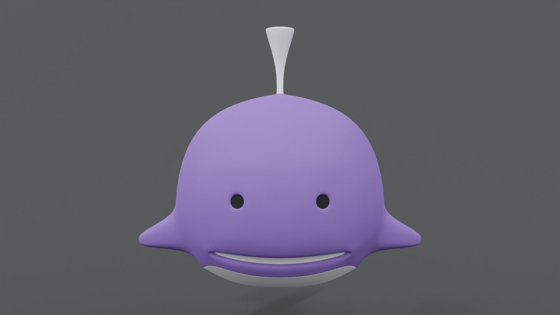 Cartoon Whale Toy 3D model_7