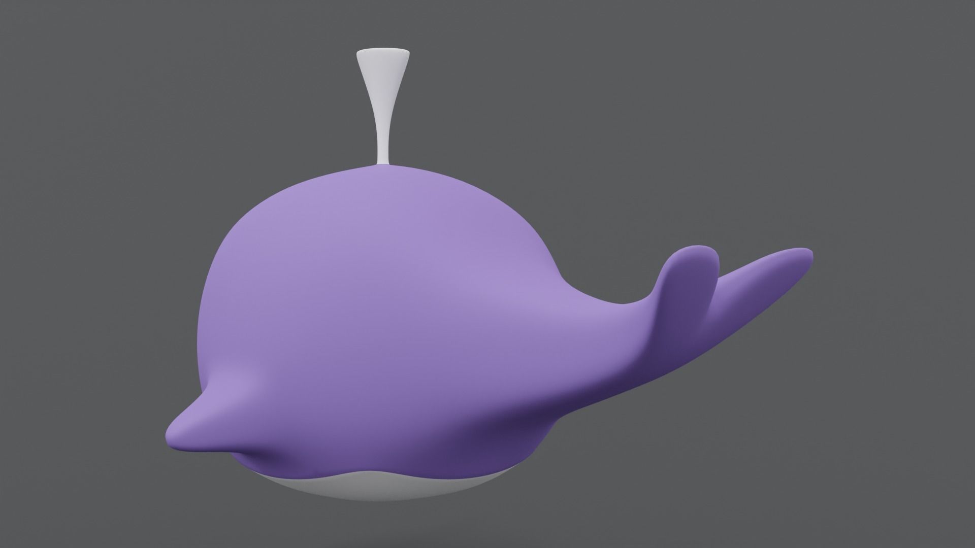 Cartoon Whale Toy 3D model_2