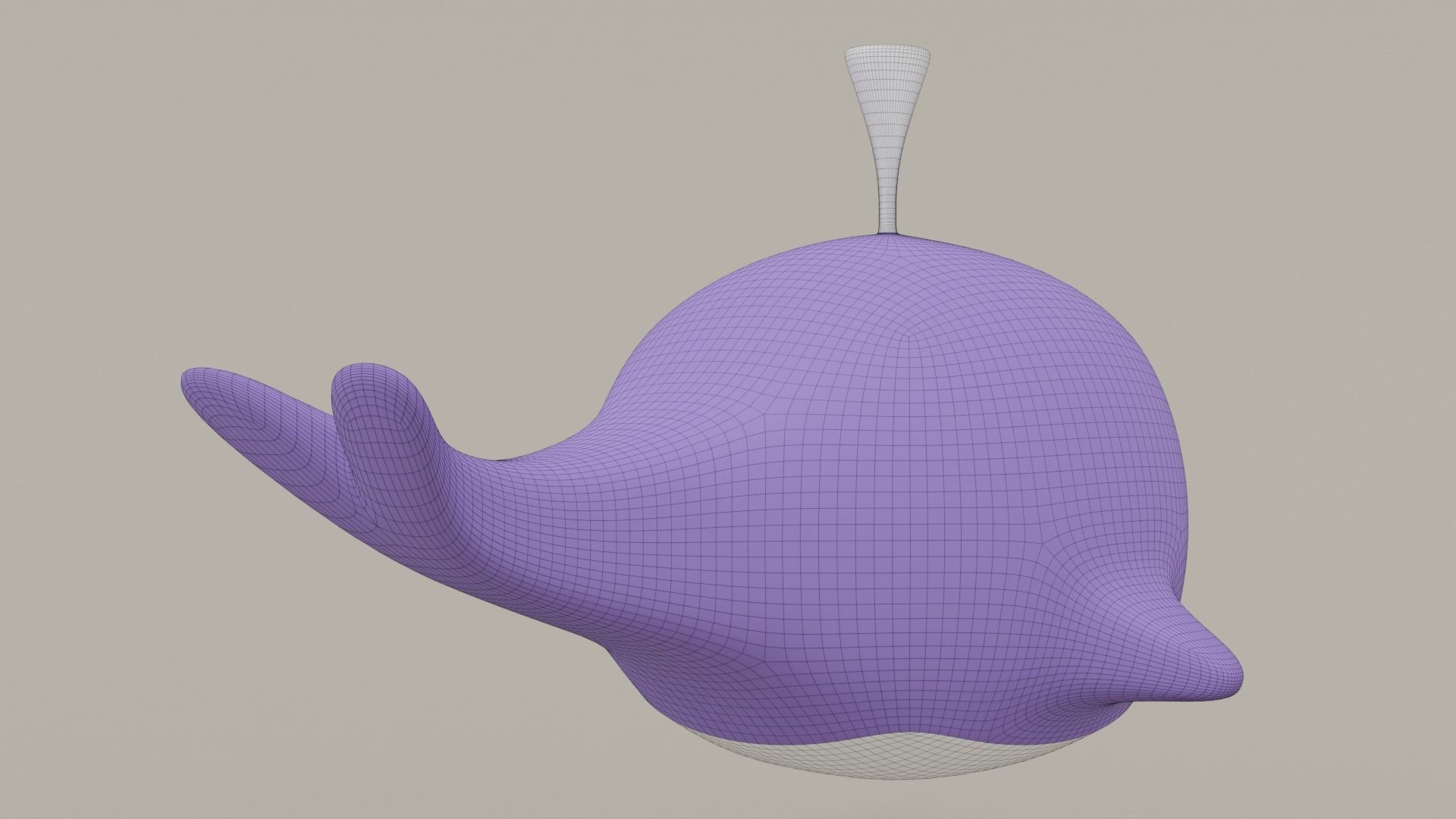 Cartoon Whale Toy 3D model_13