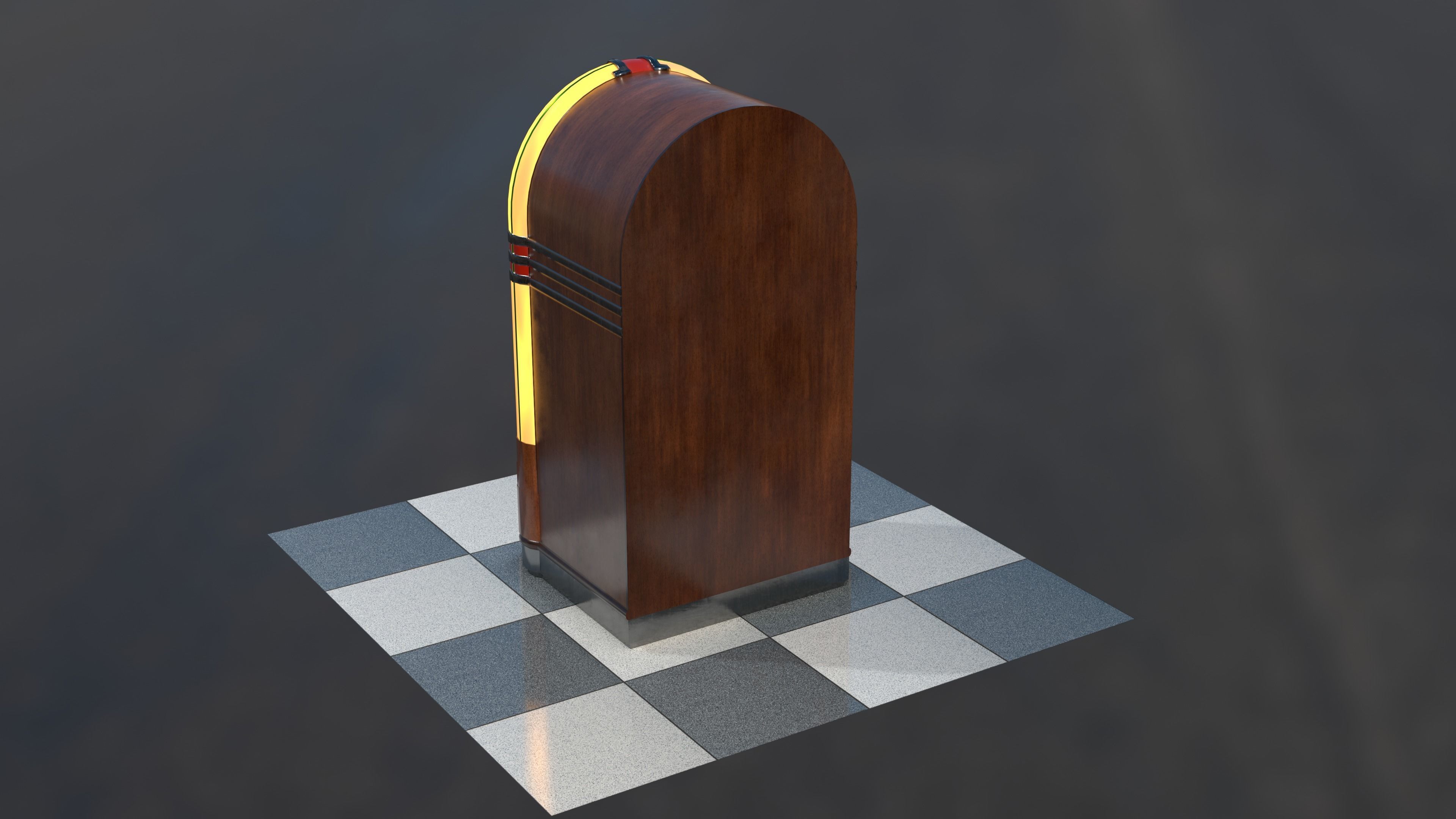 Vintage Jukebox Low-poly 3D model_7