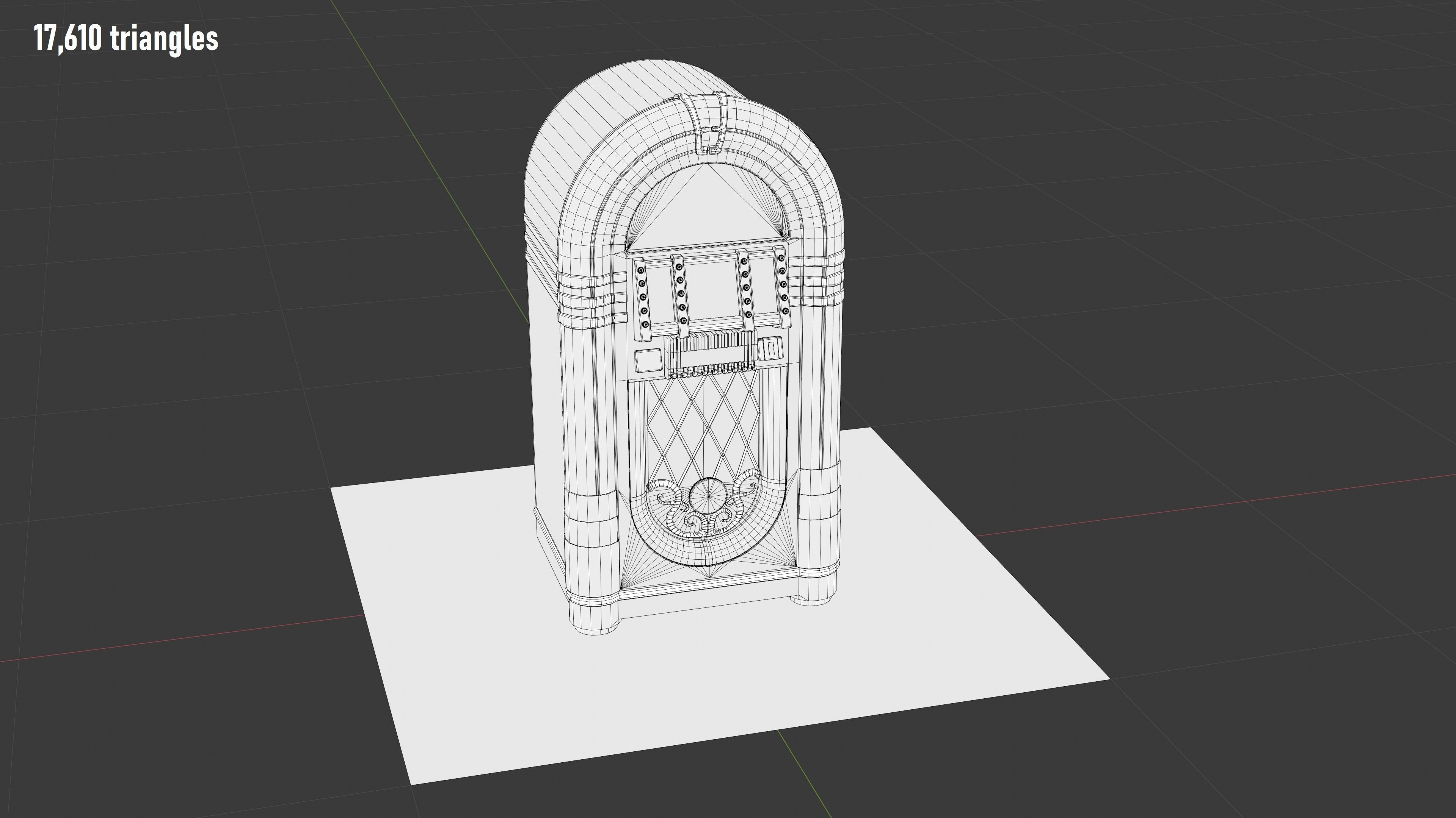 Vintage Jukebox Low-poly 3D model_2