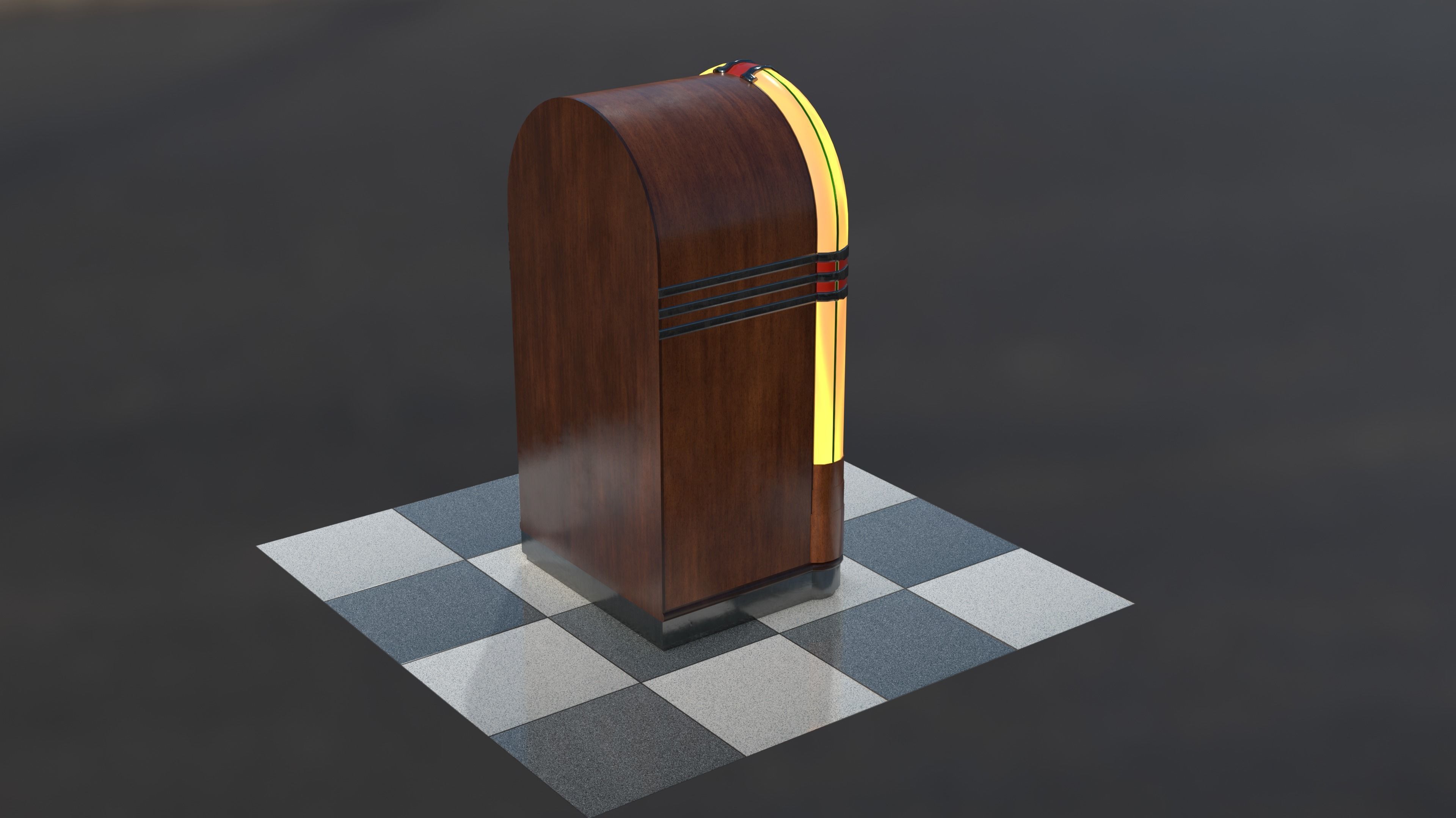 Vintage Jukebox Low-poly 3D model_8