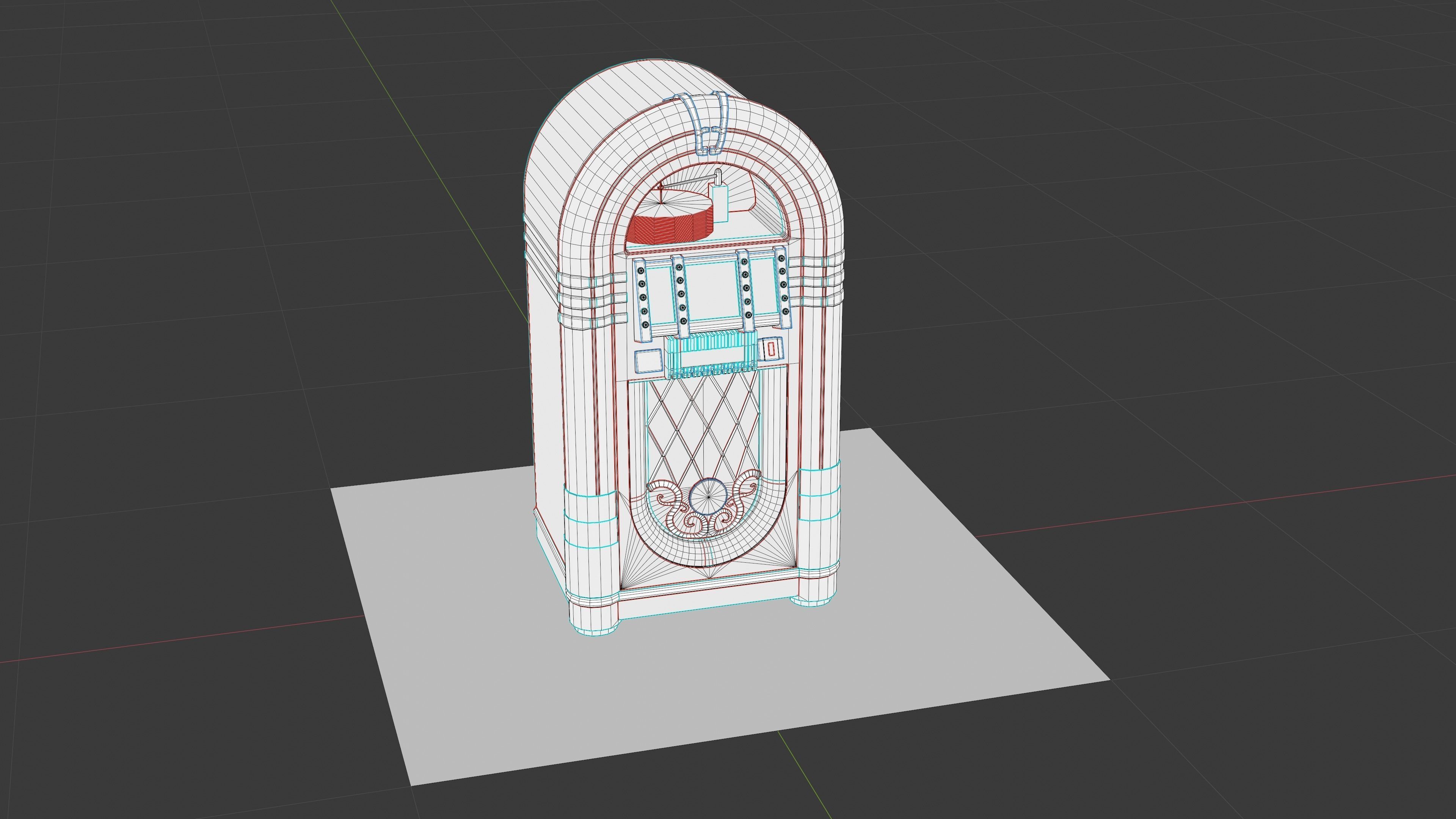 Vintage Jukebox Low-poly 3D model_3