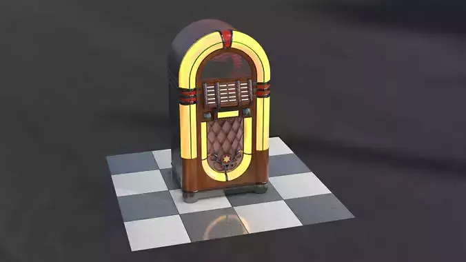 Vintage Jukebox Low-poly 3D model