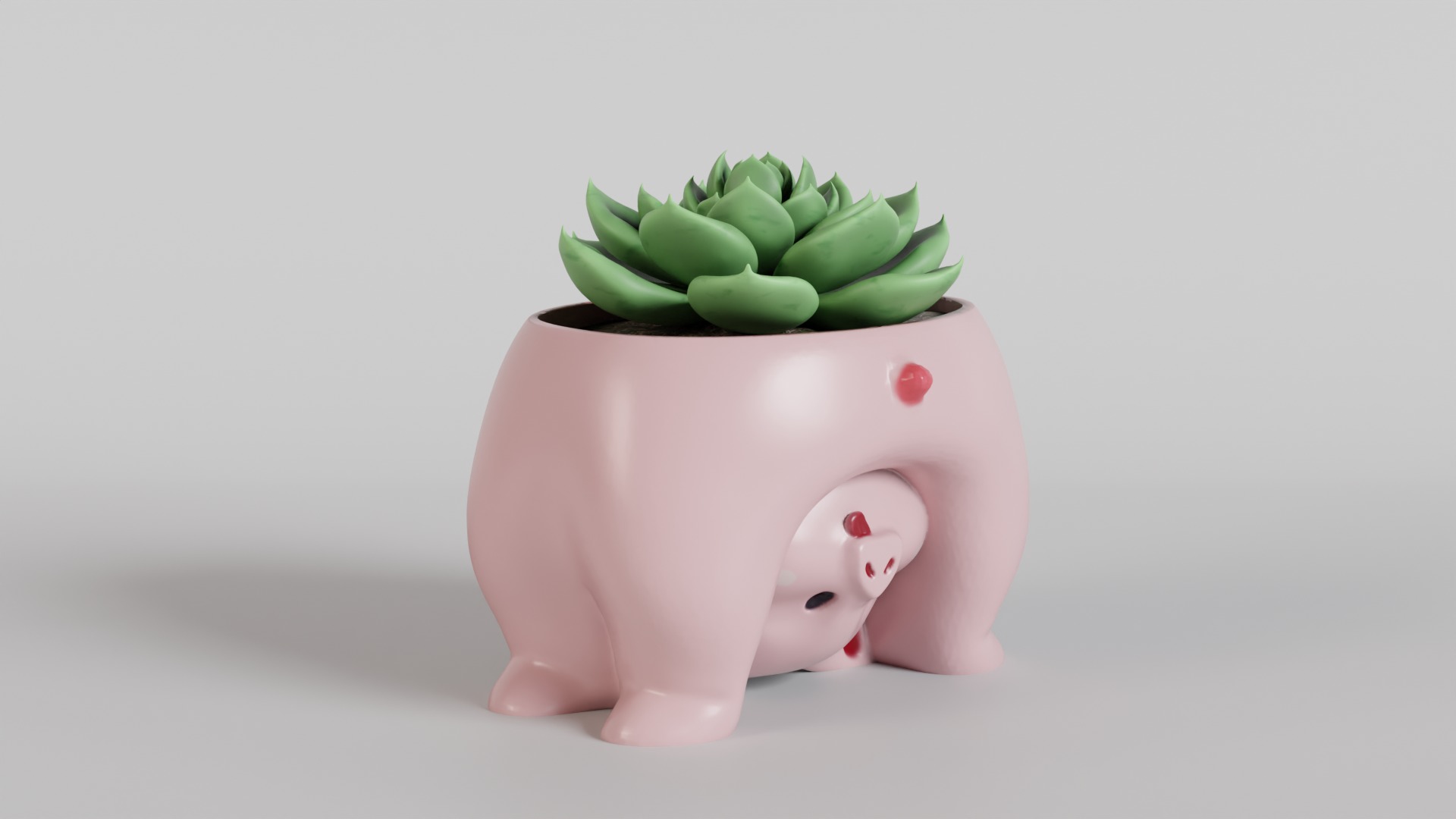 Charming Piggy Succulent Planter 3D print model_1